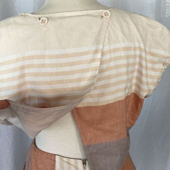 Elevenses by Anthropologie Linen Blend Romper Women’s Small Shorts Top - Picture 6 of 8